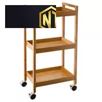 KỆ XE ĐẨY BẰNG GỖ 3 TẦNG GỌN NHẸ - KXĐ03